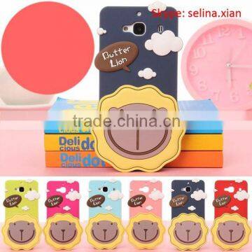 Full Protective Fractory Price 3D Cute Cartoon Animal Laughing Out Butter Lion Soft Silicone Back Case Cover Made In China