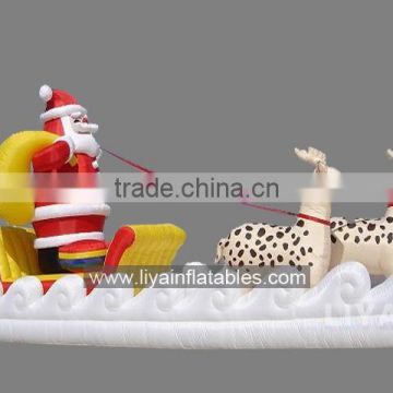 Led inflatable santa and reindeer outdoor decoration