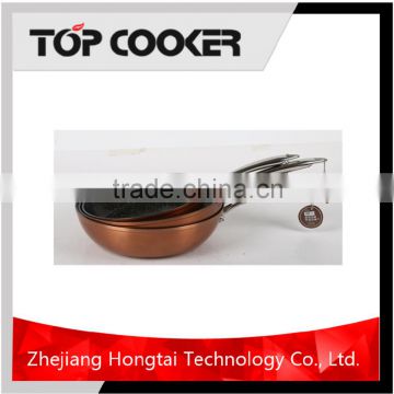 3 Pcs aluminum marble coating induction cookers pan