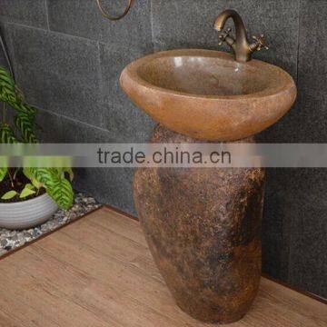 High grade Natural cobblestone counter basin