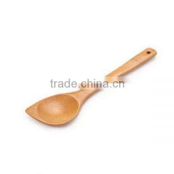 Bamboo wood slotted mixing scoop spoon