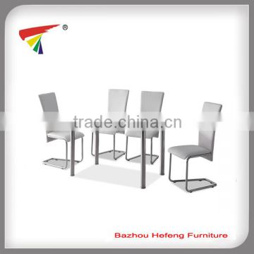 White rectangle glass dining set living room furniture new design