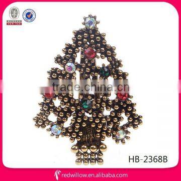 European popular fancy diamante spring metal hair clips for Christmas