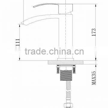 Deck Mounted Solid Brass Waterfall Hot and Cold Basin Tap 68 1101 photo-4