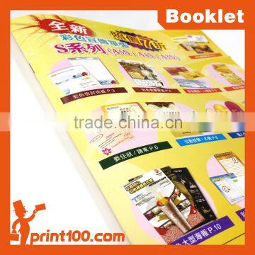 Low quantity A4	full color 210g art card digital saddle binding book printing