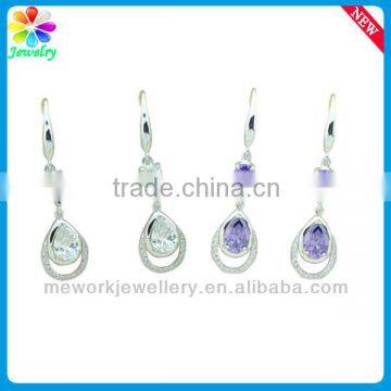 Ruby Gemstone Platinum Plating Silver Eardrop Ear Plug 925 Sterling Silver Hoop Gold Earring photo-4