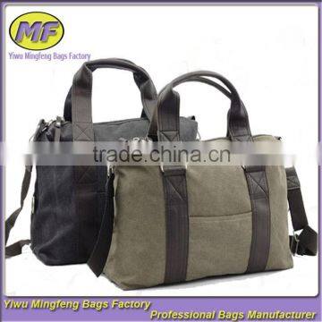 Military Canvas Leather Men Travel Bag Tote Luggage Bag Shoulder bag