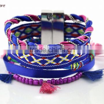 New brazil hand-made bracelet fashion purple color magnetic tassel bracelet                        
                                                Quality Choice