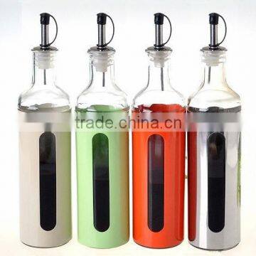 350ml oil and soy sauce vinegar glass bottle with nozzle cap