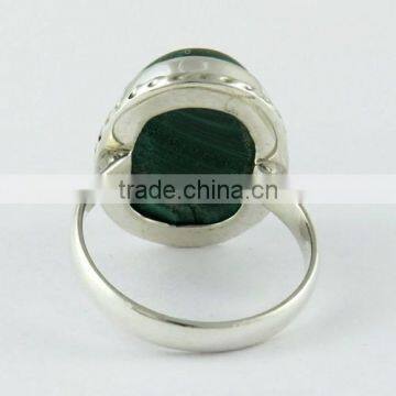 Delicate !! Bezel Setting Green Malachite 925 Sterling Silver Ring, Silver Jewellery Wholeseller, Silver Jewellery photo-4