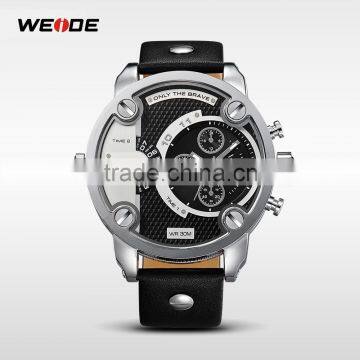 2015 Brand WEIDE 3301 Watches men Quartz Leather Strap Military Diver watch 30m Multi-function men' clrelogio masculino