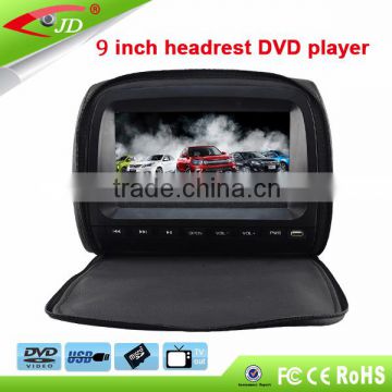 Japanese Hot Sale Universial Car 9 Inch headrest monitor with HD DVD