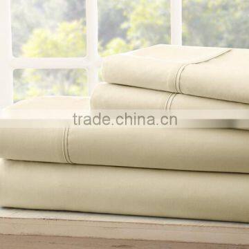 Solid Bed Sheet Fitted Sheet Pocket Bedding Polyester Cotton Choose Color & Size