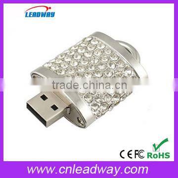 Crystal Padlock USB Flash Drive 8GB Necklace Flash Memory USB Stick Gift Pen Drive 8GB