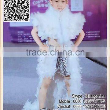 White Children Feather Costume For Stage