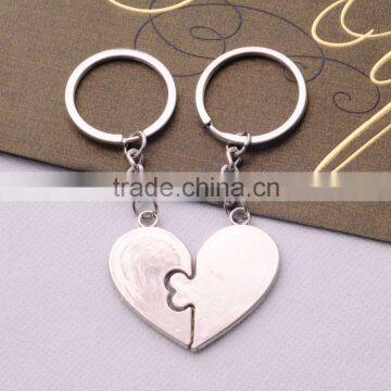 Manufactory Price Classical Design Lovers Keys Chain Silver Plated Heart Shaped Charm Keychain/ photo-5