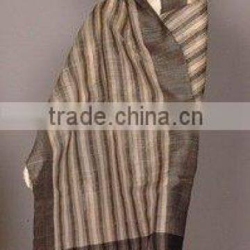 Handwoven Tassar silk pashmina scarves