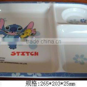 Melamine cute design divided melamine plate