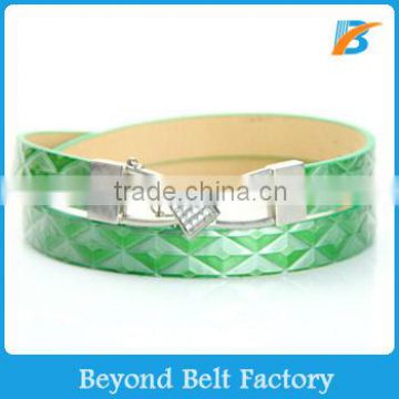 Ladies' Fashion Green Fake Leather Dress Belt