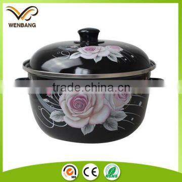 Customized enamel decal printed metal casserole pot