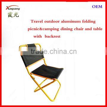 Travel outdoor aluminum folding picnic&camping dining canvas chair and table with backrest