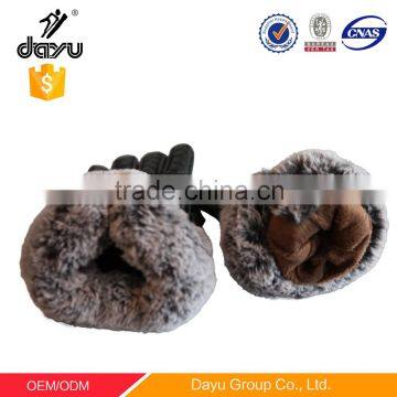 Winter Warm Hand Soft Gloves With Real Animal Fur Hand Gloves Touch Screen Leather Hand Gloves