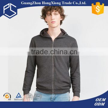 custom promotion low price full zipper with pocket 100% cotton with hood khaki high quality men hoodie