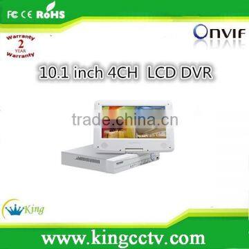 4CH 10.1 inch AHD (AHD/DVR/NVR/HVR) LCD DVR H.264 Network DVR HK-AHD1004M