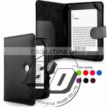 Ultra High Quality Super Stylish Litchi Texture Plain Flip PU Leather Case For Amazon Kindle Paperwhite 3/2/1 Tablet Cover