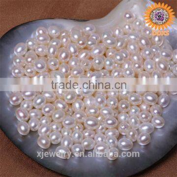 Direct Facoty Wholesale!7-8mm Rice Shape Freshwater Pearls AAAA Half Hole Pearl in Bulk