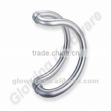 Glass door tube pull handle back to back