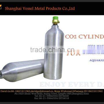 HPA Aluminum Alloy Soda Stream Style 0.8L Co2 Gas Cylinder With Valve Equipped For Soda Machine