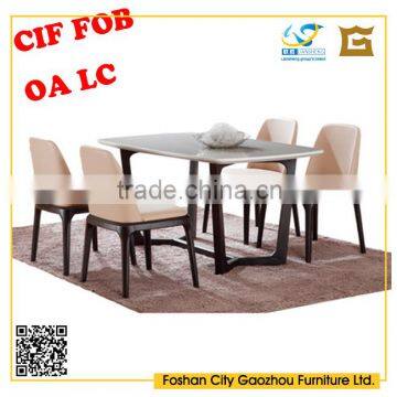 2016 Hot Sale Home Furnitrue Artificial Marble Top Dining Table With Ash Solid Wood Legs