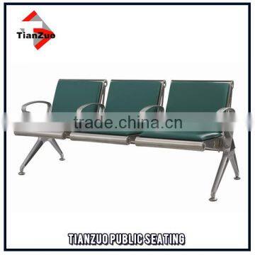 3 Seats Vinyl 304 stainless steel public waiting seating