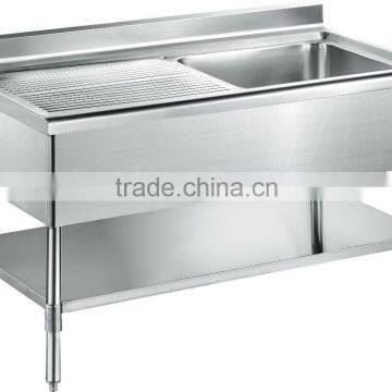 Free-standing Commercial Stainless Steel Kitchen Sink with Drainboard GR-302C