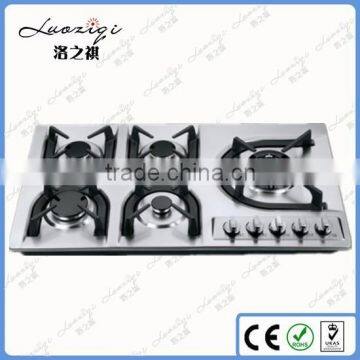 Household table top built-in 5 Burns gas stove with grill and oven portable gas stove