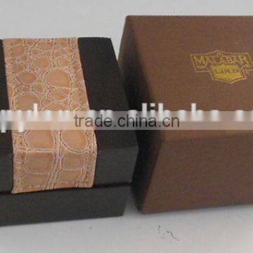 brown matt custom luxury gift box packaging solid wood jewelry box