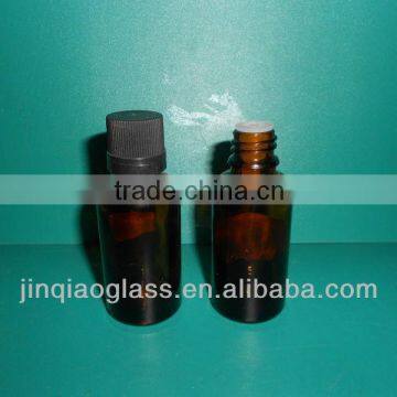 30ml amber glass dropper bottle with orifice reducer and plastic cap