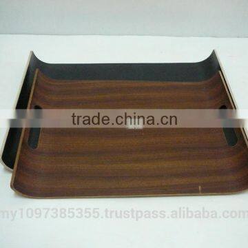 Dark Brown, Handle Tray, Wooden Tray, Anti Slip Tray, Display Hotel, Serving Tray, Rectangular Tray