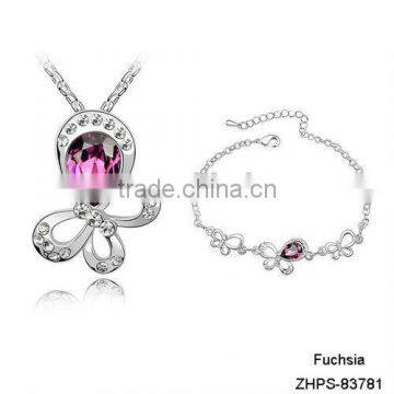 Austria jewelry Butterfly Crystal set ZHPS-83782