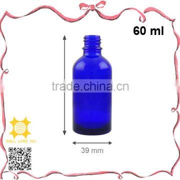 60ml New product empty transparent blue round glass bottle