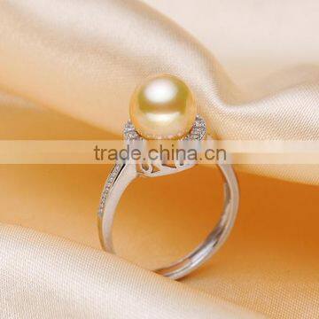 Lastest Design 925 Sterling Silver Engagement Vintage Pearl Ring for Women photo-3
