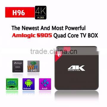 2016 Hot Media Player H96 4K S905 1g/8g Internet tv Set Top Box With Aliplay