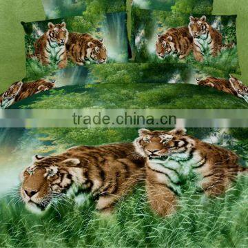 four six 3D animal tiger flat king size full size twin size queen size bedding set