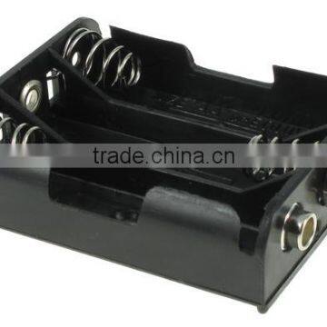 3 AA black battery holder with snaps, BH331B-GR battery holder