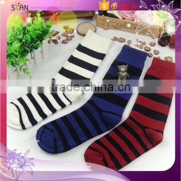 men dress socks colorful stripe socks(blue ,red,white)