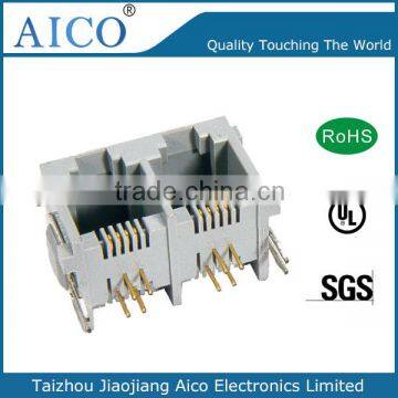 good quality free sample 90 degree 1x2 4p plastic rj45 ethernet jack for pcb