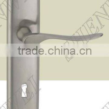 48-22 SN brass door handle on plate