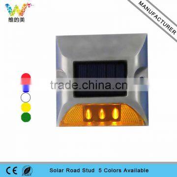 One side yellow flashing led side marker solar panel road stud reflectors