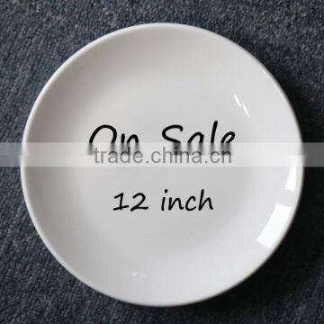 Wholesale 12 inch Pure Ivory Creamy White Platter Plate On Sale